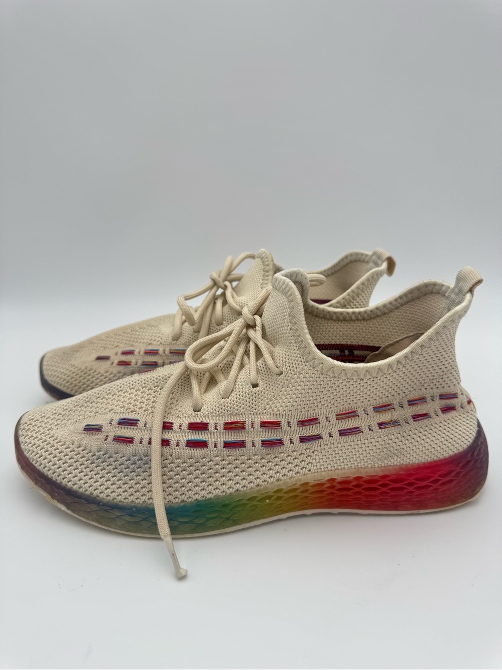 Wanted Knit Sneakers Size 8 Rainbow Sole
